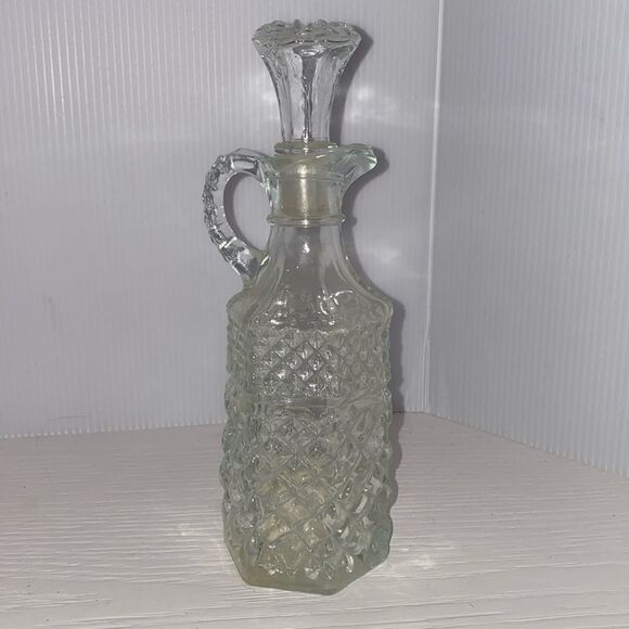 Anchor Hocking Vintage Wexford Oil & Vinegar Cruet With Stopper Top - Picture 1 of 7
